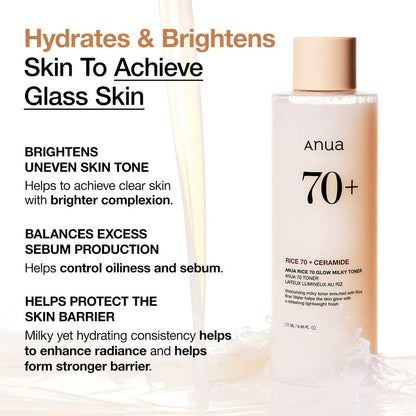 Rice 70 Glow Milky Toner - 250 ml